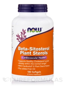 NOW Beta-Sitosterol Plant Sterols, 180 softgels