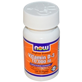 NOW Vitamin D-3 10,000 IU, 120 Softgels