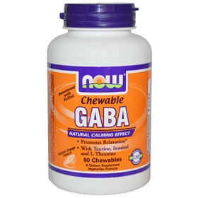 NOW GABA Chewables, 250 mg, 90 Lozenges