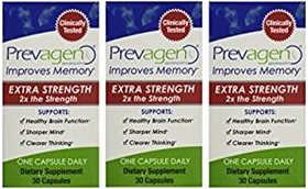 Quincy Bioscience Prevagen Extra Strength -- 30 Capsules - 3 Pack