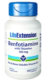 Life Extension Benfotiamine with Thiamine, 100mg, 120 Vcaps