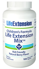 Life Extension Children&#39;s Formula Life Extension Mix, 100 Chewable Tabs
