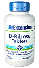 Life Extension D-Ribose Tablets, 100 Tabs
