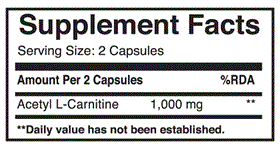 Natural Products Acetyl-L-Carnitine, 500mg, 120 caps