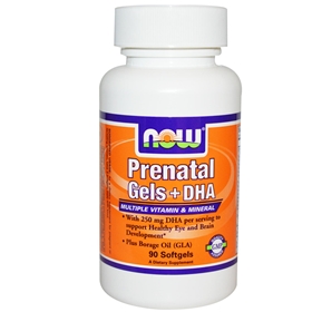 NOW Prenatal Gels + DHA, 90 Softgels