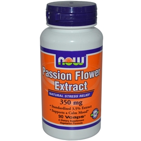 NOW Passion Flower Extract 350 mg, 90 Vcaps