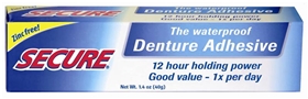 Secure  Denture Adhesive Cream Zinc Free  1.4 oz