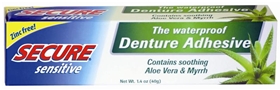 Secure  Sensitive Denture Adhesive for Sensitive Gums Zinc Free  1.4 oz