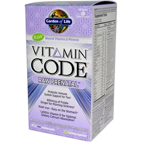 Garden of Life Vitamin Code Raw Prenatal, 180 VCaps