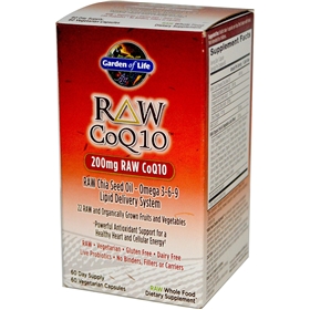Garden of Life Vitamin Code Raw COQ10, 200mg, 60 gels