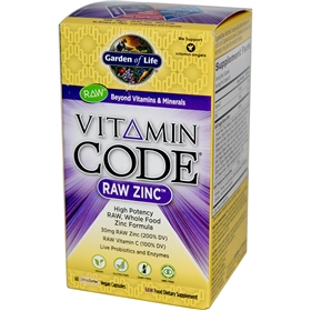Garden of Life Vitamin Code Raw Zinc, 60 VCaps