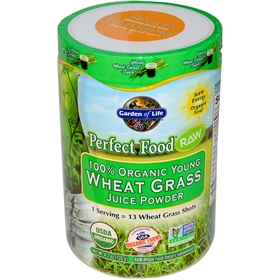 Garden of Life Perfect Food Raw 100% Organic Young Wheat Grass Juice Powder, 120 Gram