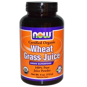 NOW Wheat Grass Juice Powder, 4 oz, Organic