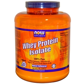 NOW Whey Protein Isolate, 5lb, Unflavored