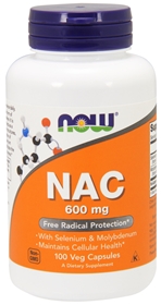 NOW NAC 600mg, 100 Vcaps
