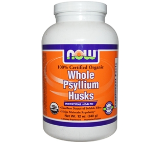 NOW Whole Psyllium Husk, Organic, 12oz