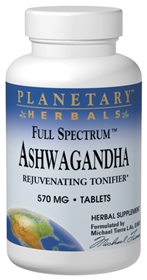 Planetary Herbals Ashwagandha,, 570mg, 60 tabs