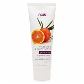 NOW Vitamin C &amp; Oryza Sativa Gentle Scrub, 4 fl. oz.