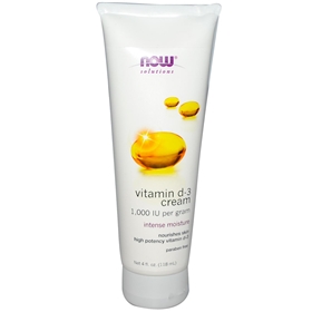 NOW Vitamin D-3 Cream, 1000 IU, 4 fl oz