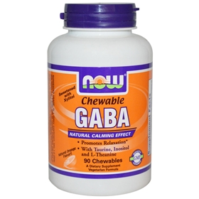 NOW GABA Chewables, 250 mg, 90 Lozenges