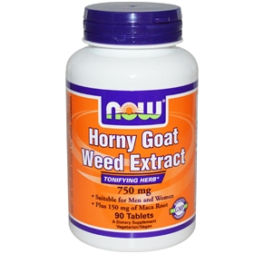 NOW Horny Goat Weed Extract 750 mg - 90 Tablets
