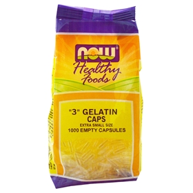 NOW Gelatin Caps #3, 1000 Gel Caps (Smallest)