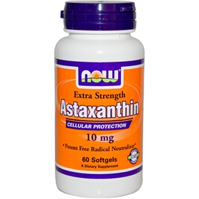NOW Astaxanthin 10 mg, Extra Strength, 60 Softgels