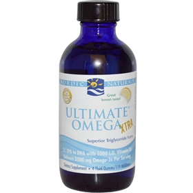 Nordic Naturals Ultimate Omega Xtra liquid, 4 floz, Lemon