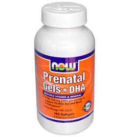 NOW Prenatal Gels + DHA , 180 Softgels