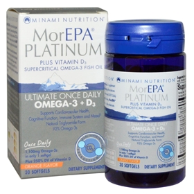 Garden of Life Minami Nutrition MorEPA Platinum, Plus Vit D, 30 gels